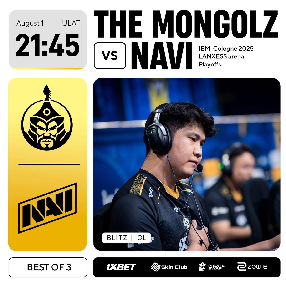 Оройн мэнд. Өнөө орой The MONGOLZ тоглоно. Тэд ялж гэмээн хагас шигшээд Team Spirit-тэй тоглоно

#Mongolz #IEMCologne2025