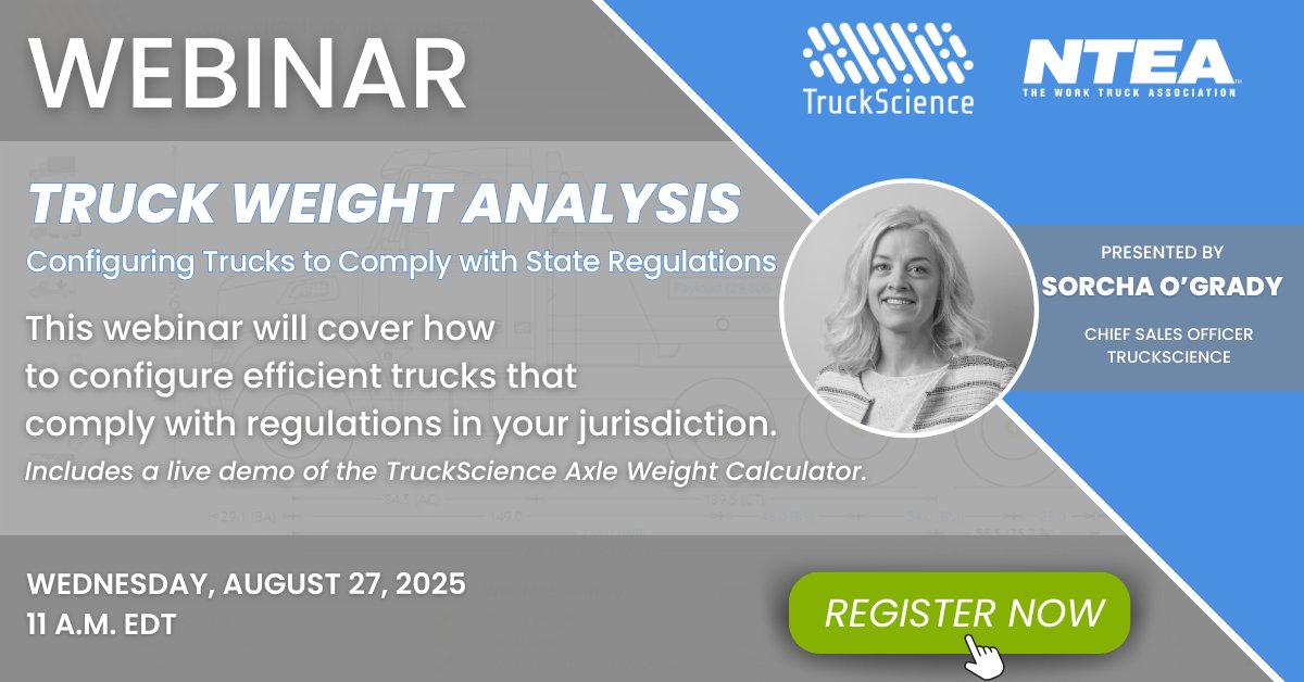 Truck weight analysis webinar this month!

This webinar will cover how to configure trucks that maximize payload while complying with regulations in your jurisdiction.

Register here - us06web.zoom.us/webinar/regist…
