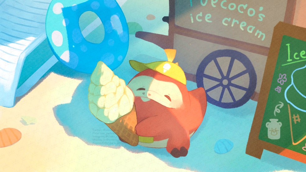 uroko_navy's tweet image. アイスクリームはいかが？
#Pokemon #ポケモン