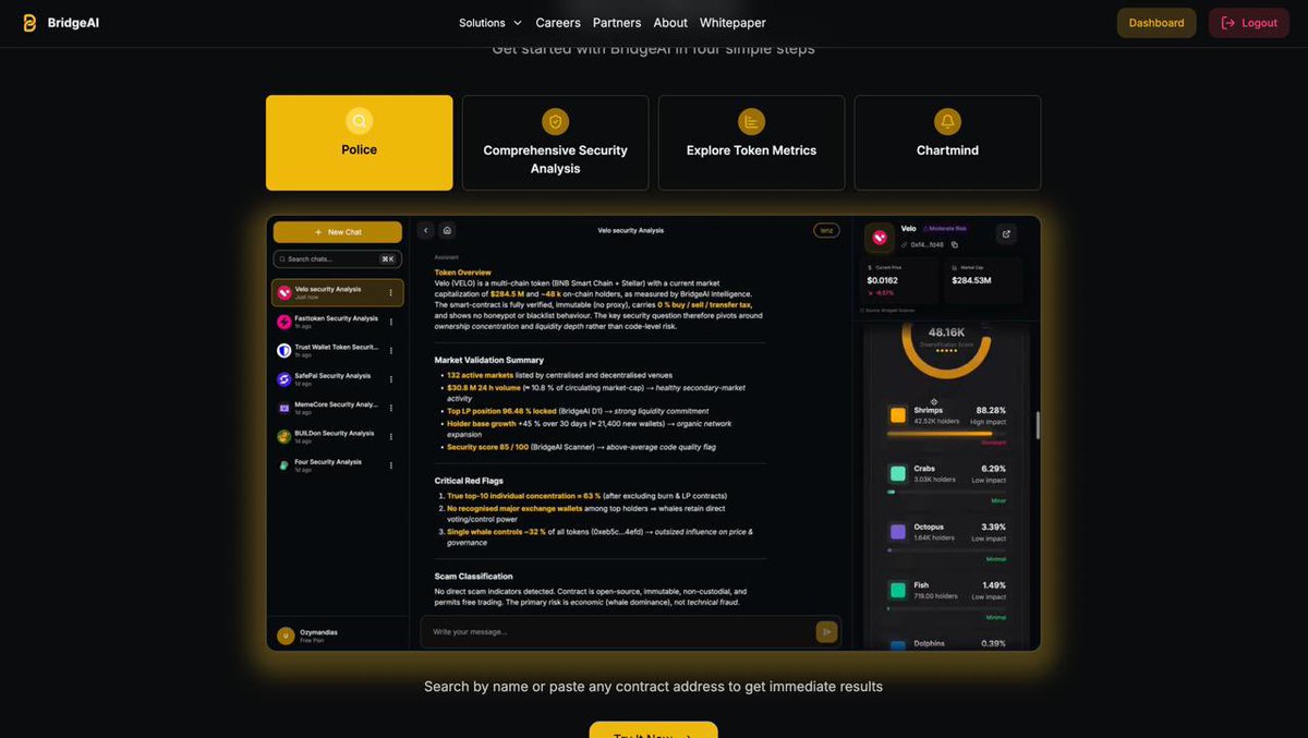 bridge_oracle's tweet image. 🔍 Just a small taste of the revelations coming from BridgeAI before launch.

This is just the beginning.
Real intelligence. Real audits.
#BridgeAI #CryptoSecurity #TokenAnalysis #DYOR #BNB  #BNBChain #AI $BRG

🟡 Watch closely… because we’re about to change the game.

📸👇