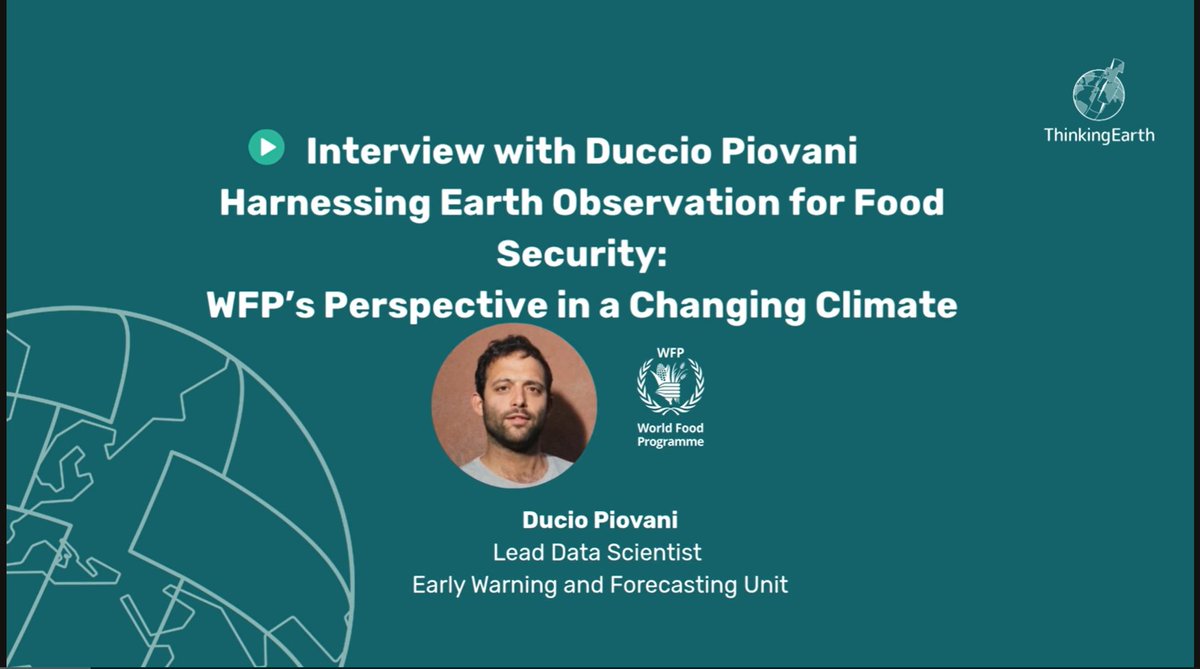 In our latest ThinkingEarth video, Duccio Piovani from <a href="/WFP/">World Food Programme</a>  explains how #EO, machine learning &amp; real-time monitoring are transforming global food security efforts.

📺 Watch now: tinyurl.com/maw4v2bf

#ThinkingEarth #FoodSecurity #AI4Good #Copernicus #EO4SDG #ClimateCrisis