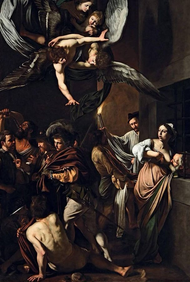 xmuse_'s tweet photo. Caravaggio - The Seven Works of Mercy, 1607 https://t.co/O6luHHfNlb