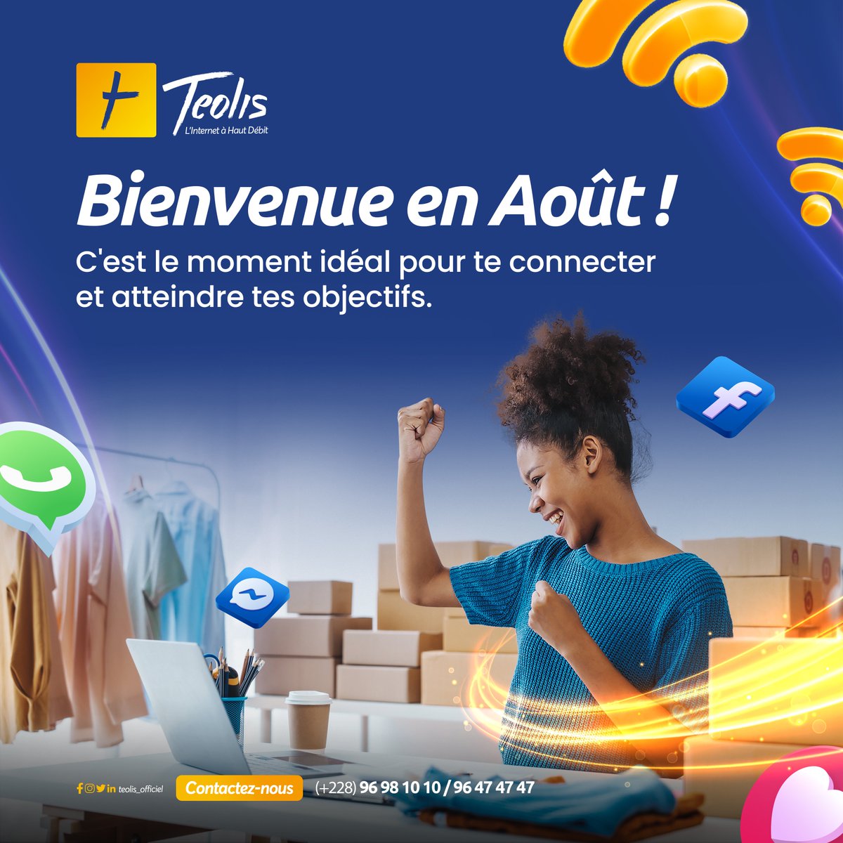 Hello août! Nouveau mois, new vibes!

Ce mois-ci, choisis la rapidité et la fiabilité: connecte toute ta famille à Teolis et réalise tes envies sans limite.

#Teolis #Internet #Wifi #Aout2025 #TgTwittos
