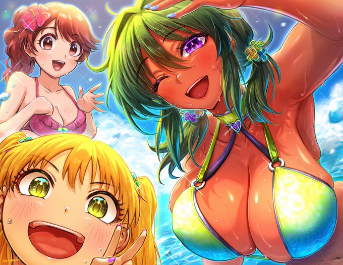 今日8月1日は 「おっぱいの日」 「ハイビスカスの日」 沖縄公演からもうすぐ2カ月!早いものだあ・・・ #ナターリア #城ヶ崎莉嘉 #椎名法子