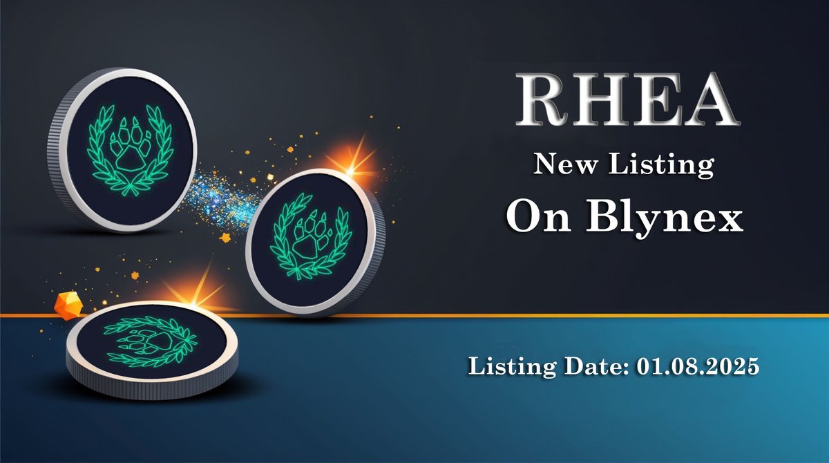 Blynex Platform (@blynexex) on Twitter photo 🪙 #Blynex new listing <a href="/rhea_finance/">Rhea Finance</a> $RHEA ! 🚀
Key dates:
🔹 Deposit and Withdrawal Opens: 01/08/2025 15:00 (UTC)
🔹 Trading Begins: 01/08/2025 15:00 (UTC)
Get ready to trade
$RHEA / USDT on Blynex.com:
⚡️You can also secure a USDT loan by using #RHEA tokens as 🪙 #Blynex new listing <a href="/rhea_finance/">Rhea Finance</a> $RHEA ! 🚀
Key dates:
🔹 Deposit and Withdrawal Opens: 01/08/2025 15:00 (UTC)
🔹 Trading Begins: 01/08/2025 15:00 (UTC)
Get ready to trade
$RHEA / USDT on Blynex.com:
⚡️You can also secure a USDT loan by using #RHEA tokens as