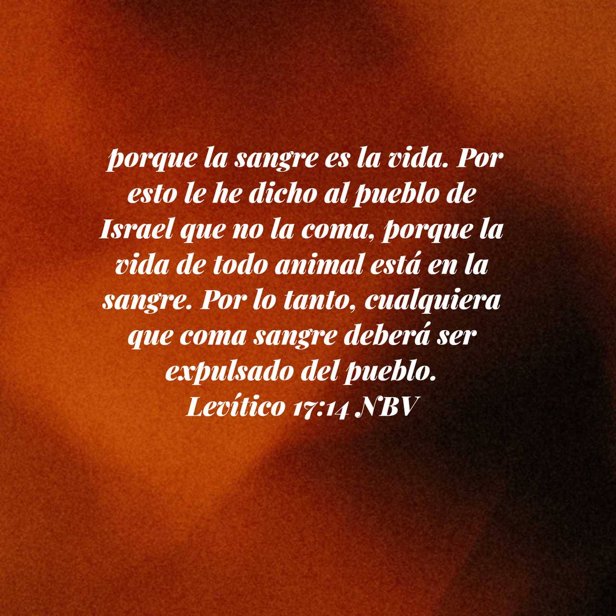 Nunca fue ni será saludable comer sangre. De hecho, la Biblia solo autoriza comer un animal que fue correctamente desangrado. Casi toda la carne que se consigue actualmente en comercios no está desangrada, sino por el contrario, se busca que retenga sangre.
Levítico 17 #rpsp