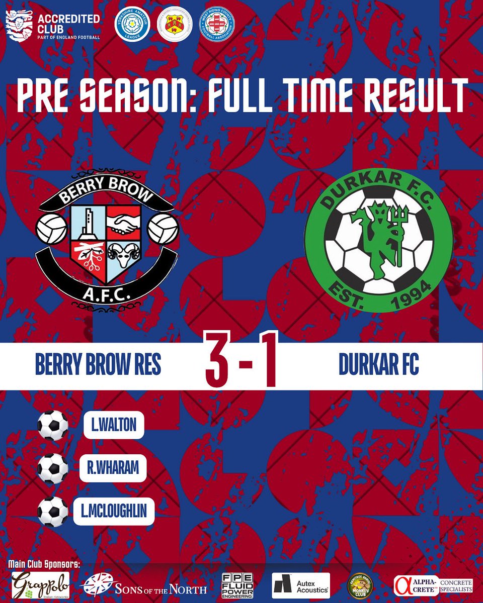 Berry Brow AFC (@berrybrowafc) on Twitter photo Another pre season result in the bag for the 2nds who overcame <a href="/DurkarFC/">Durkar Football Club</a> in a good run out at The Bernabrow last night.
#UTB 🔴🔵 Another pre season result in the bag for the 2nds who overcame <a href="/DurkarFC/">Durkar Football Club</a> in a good run out at The Bernabrow last night.
#UTB 🔴🔵