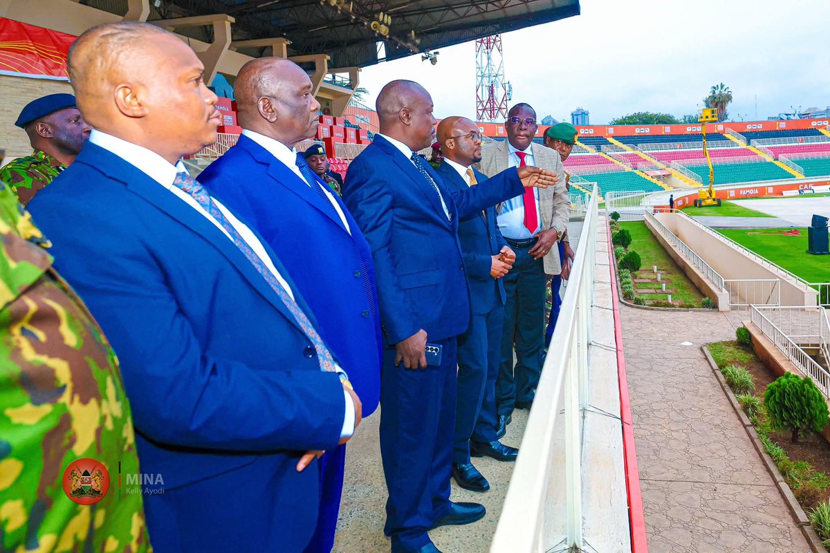 PeterKariukiKE's tweet photo. PS Raymond Omollo, PS Sports Elijah Mwangi & IG Kanja led the final stadium inspection today. Kenya is ready. Security. Coordination. Confidence.
#SecureTheGame
#KasaraniRoars CHAN 2024
Africa IsComing Home
@ray_omollo https://t.co/K6BmNSUxxA