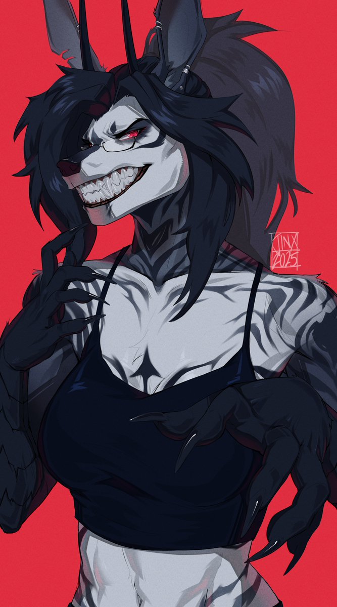 my final attack for the year goes to @/gothrabett on artfight !
this one was a bit late because i wasn't planning on doing more but i just had to get revenge on her :D 

#artfight #artfight2025 #revenge #art #furry #digitalart