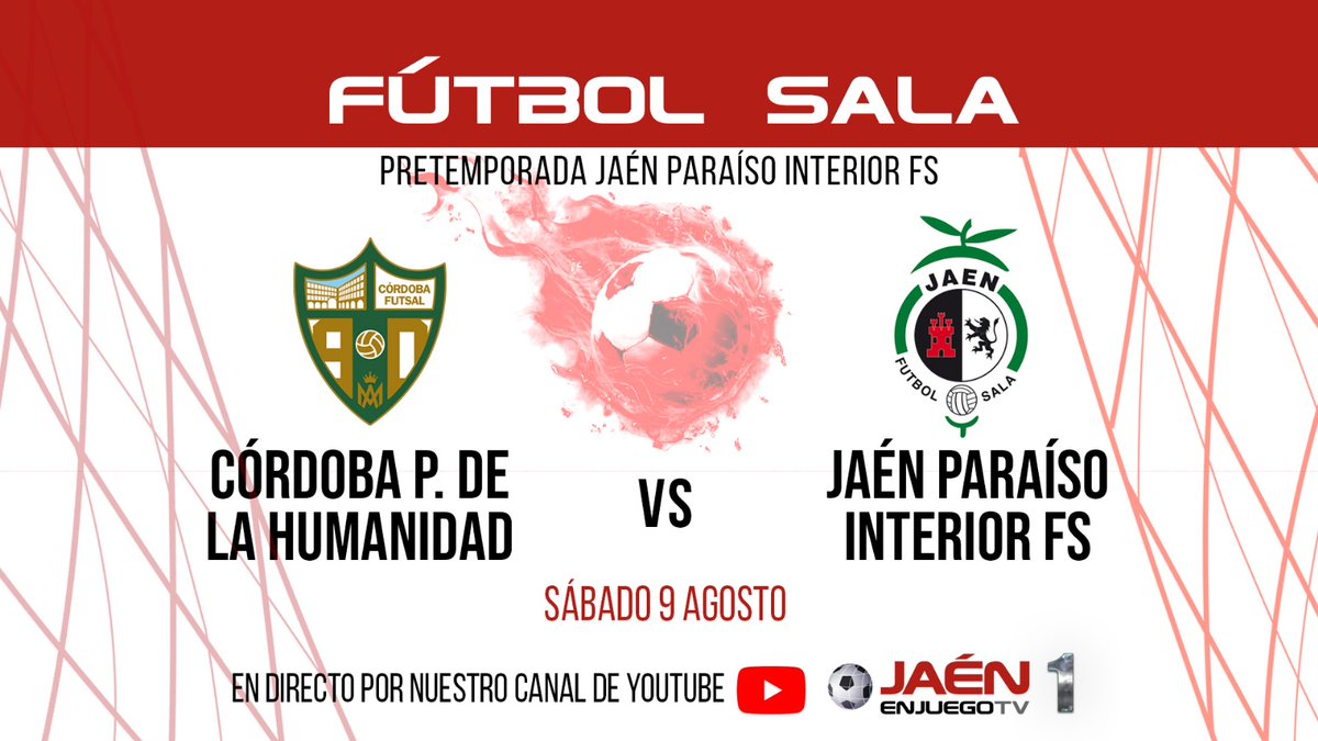 JaenEnJuego.com (@jaenenjuego) on Twitter photo 🚨LA PRETEMPORADA DEL JAÉN PI EN JAENENJUEGO TV ‼
➡Otro año más podrás ver a los nuevos fichajes por 1ª vez en JaenEnJuego TV
👉El sábado día 9, a las 21:00 horas, desde Vista Alegre, derbi andaluz: <a href="/CordobaFutsal/">Córdoba Patrimonio de la Humanidad</a> - <a href="/JaenFS/">Jaén Paraíso Interior FS</a> . ¡No te lo pierdas!
Aquí: youtube.com/live/Qib-BSKys… 🚨LA PRETEMPORADA DEL JAÉN PI EN JAENENJUEGO TV ‼
➡Otro año más podrás ver a los nuevos fichajes por 1ª vez en JaenEnJuego TV
👉El sábado día 9, a las 21:00 horas, desde Vista Alegre, derbi andaluz: <a href="/CordobaFutsal/">Córdoba Patrimonio de la Humanidad</a> - <a href="/JaenFS/">Jaén Paraíso Interior FS</a> . ¡No te lo pierdas!
Aquí: youtube.com/live/Qib-BSKys…