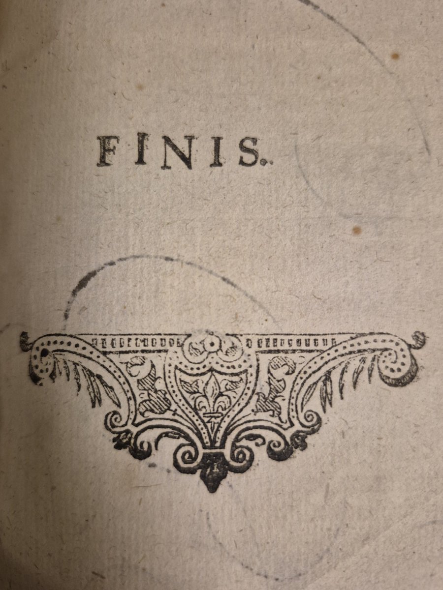 jordan_library's tweet photo. #FinisFriday ✨
An elegant FINIS ends The Tragoedy of Rollo (1640)—and our work week.

In early books, finis marked closure with style. Here’s to wrapping up and stepping into the long weekend, 17th-century style.

#RareBooks #SpecialCollections #LongWeekendVibes #BookHistory https://t.co/PRA2jK6x70