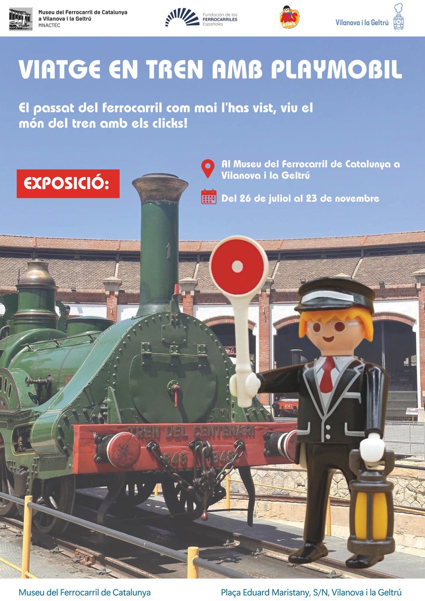 Fundación de los Ferrocarriles Españoles (@ffe_es) on Twitter photo Encuentra a los Clicks ‼️
El <a href="/mferrocarrilcat/">Museu del Ferrocarril de Catalunya</a> y <a href="/_Aesclick_/">Aesclick</a> te muestran la historia del ferrocarril a través de 5⃣ dioramas de Playmobil. 😯
🔗Más info: aesclick.com/public/wordpre…
<a href="/Renfe/">Renfe</a> <a href="/Adif_es/">Adif</a> <a href="/transportesgob/">Ministerio Transportes y Movilidad Sostenible</a> <a href="/VilanovaTurisme/">VilanovaTurisme</a> Encuentra a los Clicks ‼️
El <a href="/mferrocarrilcat/">Museu del Ferrocarril de Catalunya</a> y <a href="/_Aesclick_/">Aesclick</a> te muestran la historia del ferrocarril a través de 5⃣ dioramas de Playmobil. 😯
🔗Más info: aesclick.com/public/wordpre…
<a href="/Renfe/">Renfe</a> <a href="/Adif_es/">Adif</a> <a href="/transportesgob/">Ministerio Transportes y Movilidad Sostenible</a> <a href="/VilanovaTurisme/">VilanovaTurisme</a>