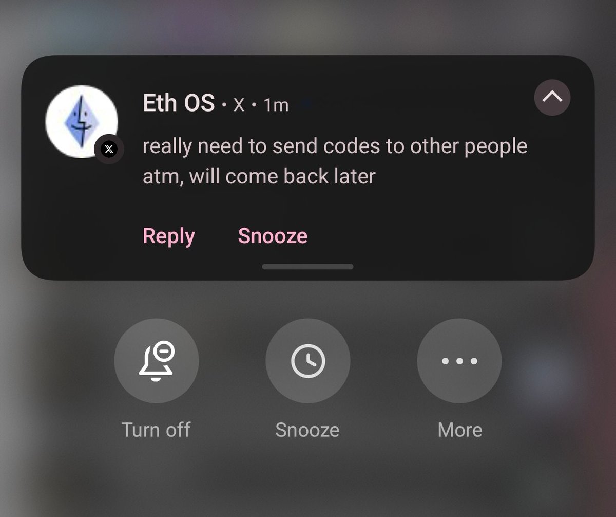 Still doesn't have <a href="/Ethereum_OS/">Eth OS</a> code yet? 

Okay.

Have you ever wondered why your post never get notice?

It's tough. i know.

People who already receive a dm should realize something. The code are not generated automatically, It's chose by the intern itself.

5 Hour before
