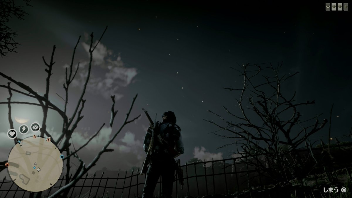 nazo1300's tweet photo. 北斗七星が見えますね。
双眼鏡で見たら、ちゃんと死兆星もあった。
#ReadDeadOnline https://t.co/D4sZ5NBlIc
