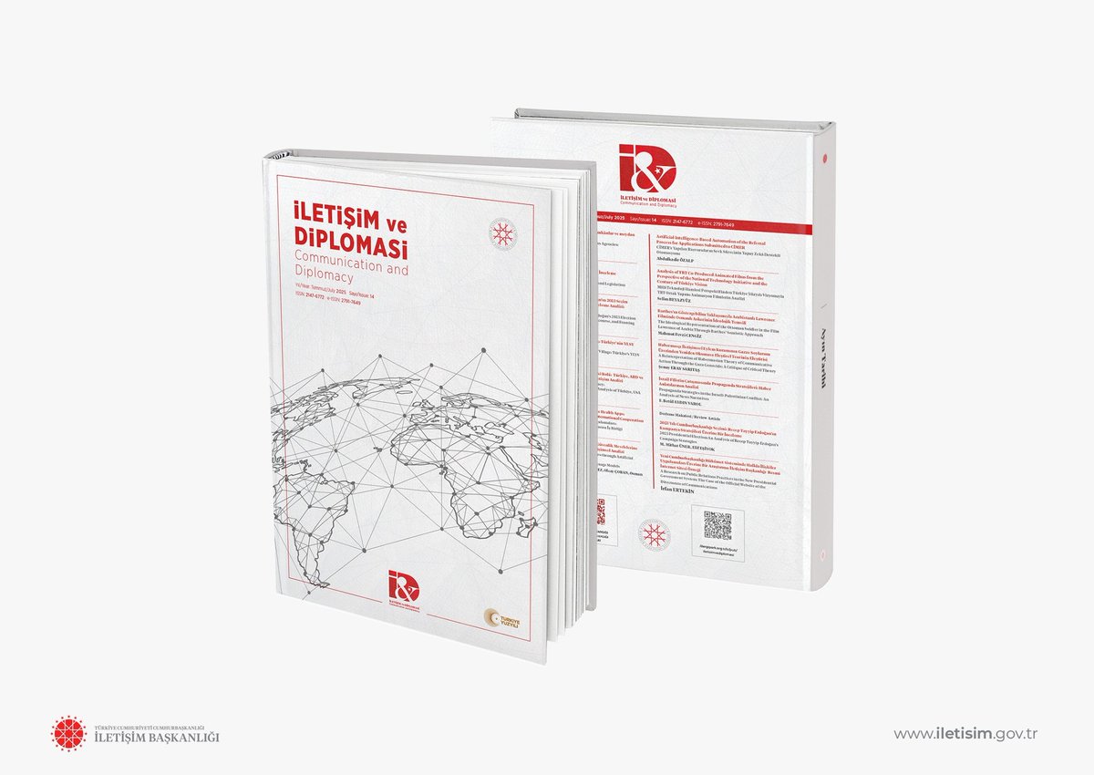 Cumhurbaşkanlığı İletişim Başkanlığımızın süreli yayınları arasında yer alan uluslararası hakemli dergimiz İletişim ve Diplomasi’nin 14. sayısı yayımlandı.

Aralık 2025’te "Aile ve Dijital Çağda İletişim” temasıyla yayımlanacak olan 15. sayımıza da katkı sunmak isteyen