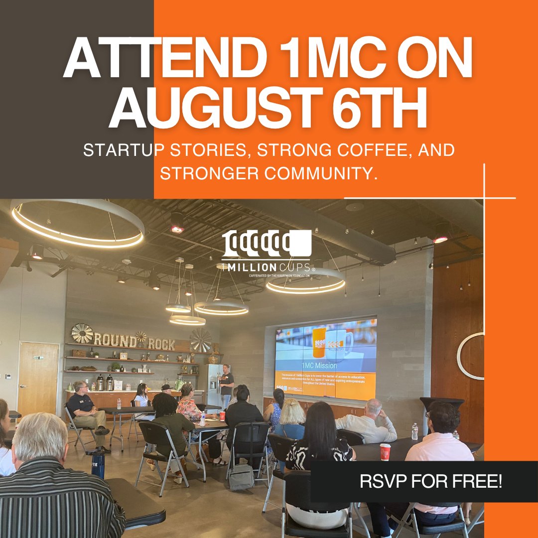☕ Join us for 1 Million Cups Round Rock on Wednesday, August 6th at 9AM at Centro Event Space!

A local entrepreneur will share their journey — you bring your ideas and feedback.

🎟️ RSVP for free and be part of it: eventbrite.com/e/140215105454…