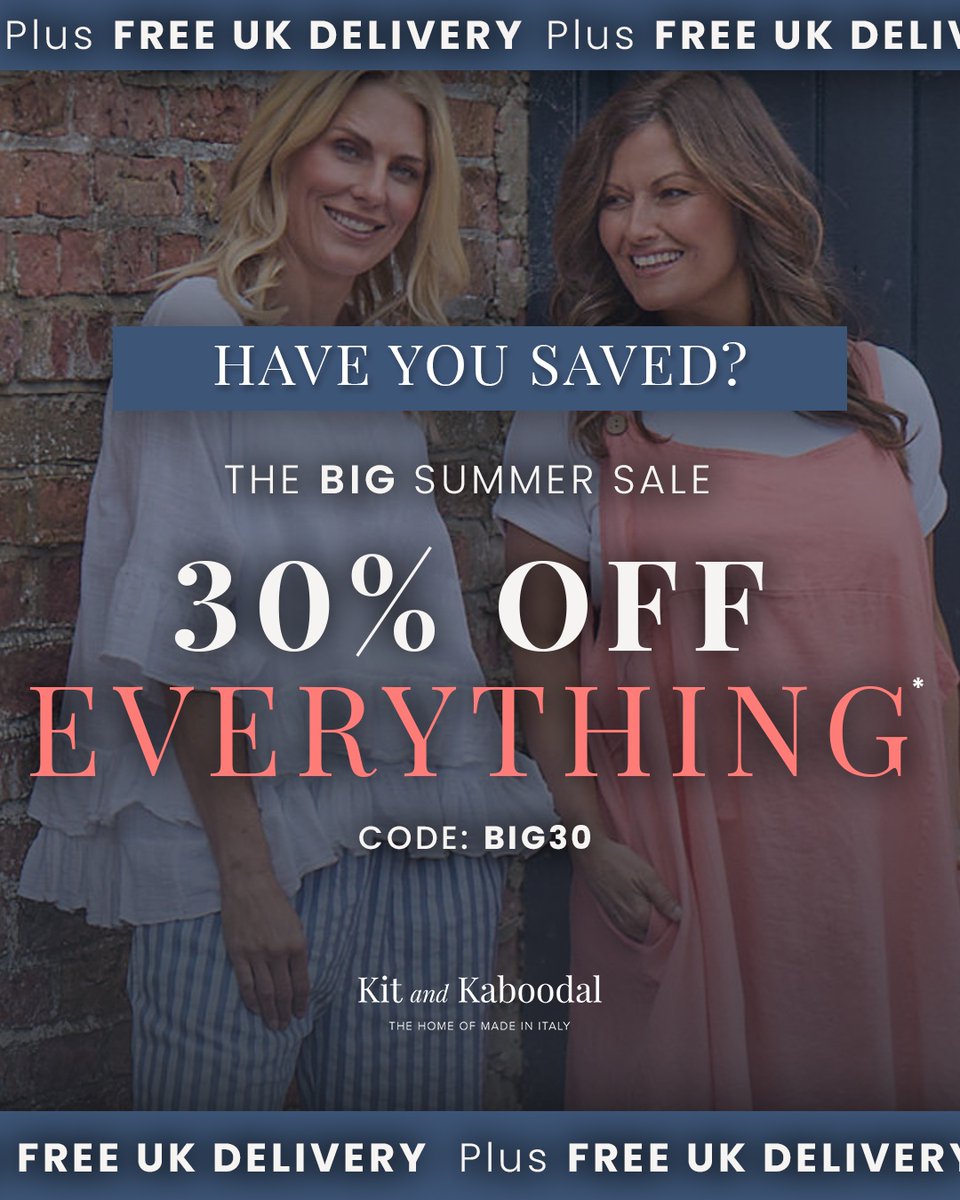 KitandKaboodal's tweet photo. Have you saved? Don't miss out on grabbing 30% off and free UK delivery when you use the code 'BIG30' at the checkout...
This is the FINAL SALE WEEKEND🚨

https://t.co/0CU4AZcBcI https://t.co/57l2kQgWTv