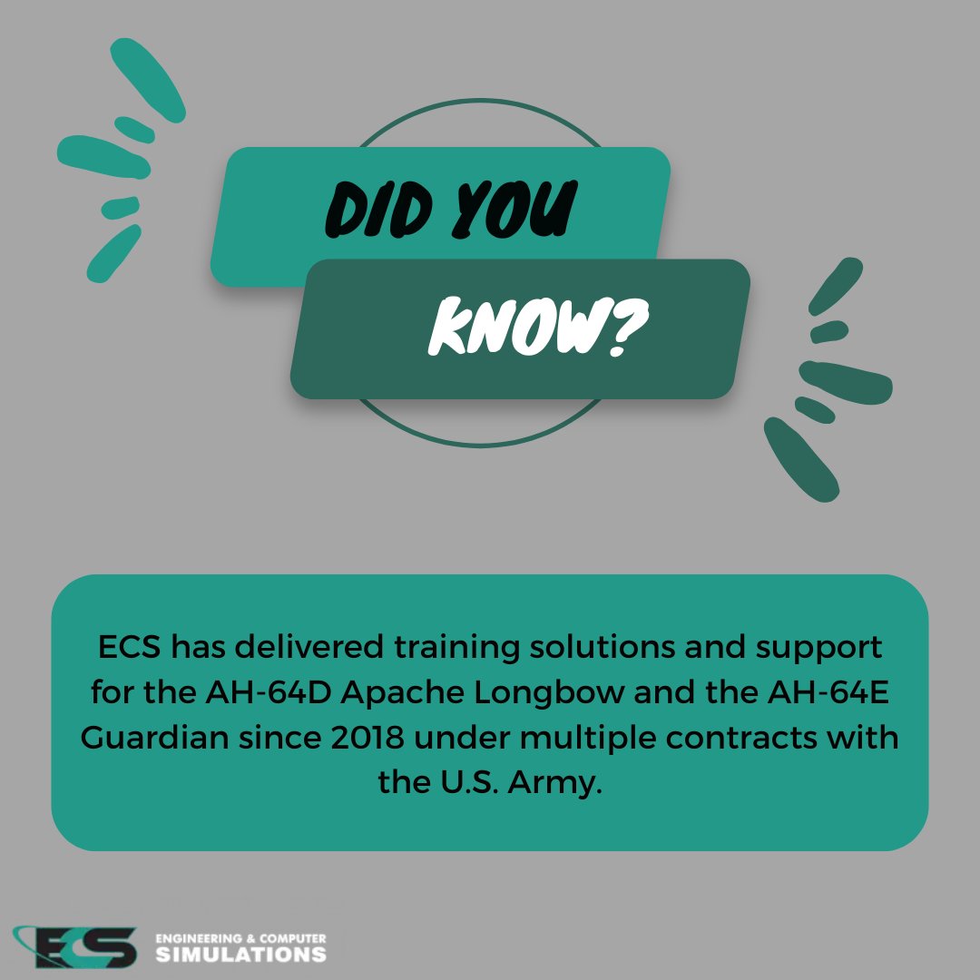 #DYK? Learn more about some of our work supporting Apache helicopter training here: ecsorl.com/projects/pm-ap…