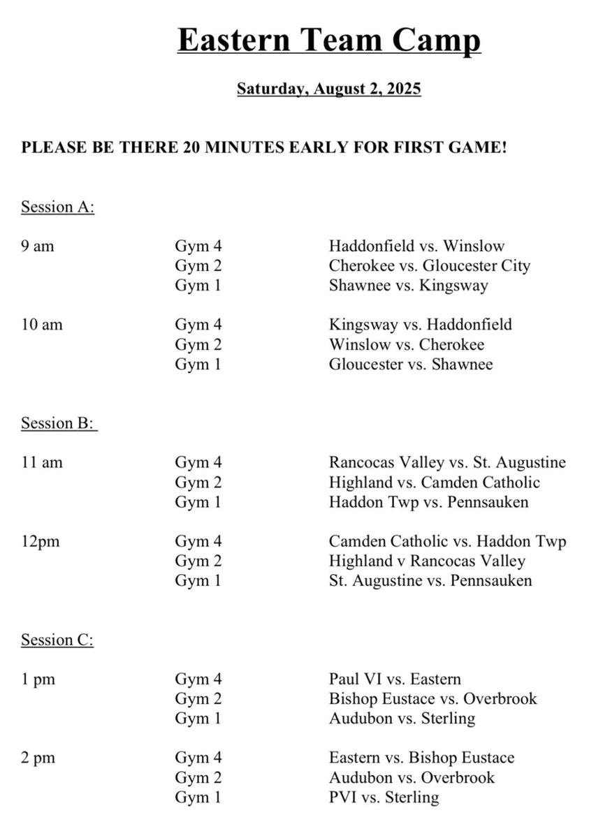 Team camp tomorrow! Thanks to all for participating! #GoVikes