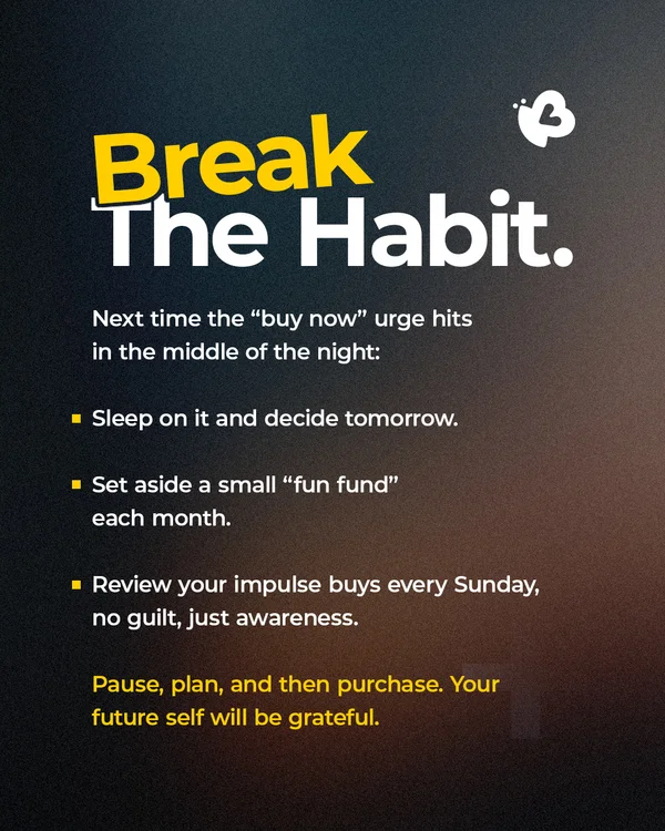 Late night deals feel great in the moment, but that buyer’s remorse hits hard in the morning. Try these steps to curb impulse buys and keep your wallet in check.

#BreakTheHabit #ImpulseBuy #SmartSpending #KreditBeeHainNa #KreditBeeApp #FinancialGoals #MoneyMatters

[Break The