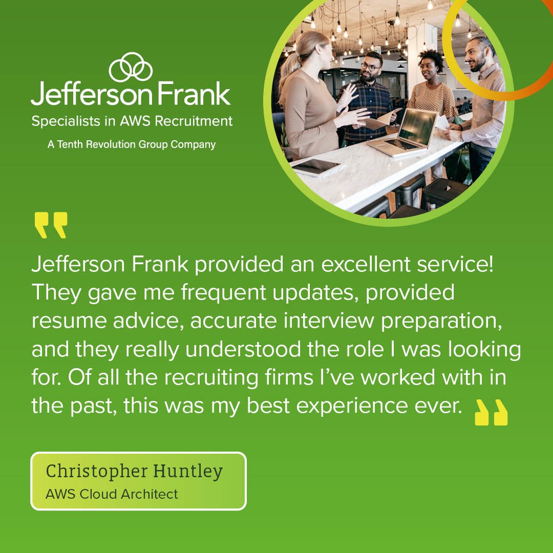 Looking for your next AWS role?

We match cloud pros with jobs that fit their skills and goals.

Start your next chapter.

#AWSJobs #CloudCareers #JeffersonFrank #TechJobs #CareerGrowth

eu1.hubs.ly/H0m2N2V0
