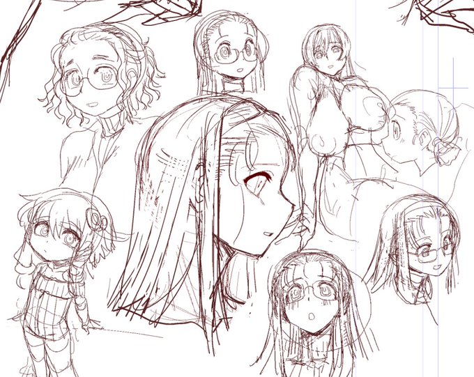 今日は落書きをしながらSkebを進めてました Skebの方は明日には完成させたいな 