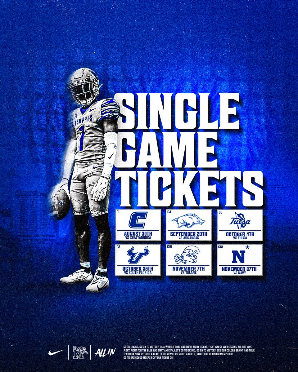 We play football this month 👀⏰

#ALLIN | #GoTigersGo

🎟️ gotigersgo.me/FB25SingleTix