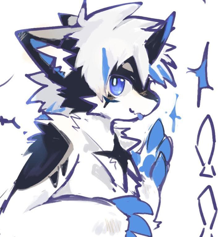 これ、前に描いた自分なんだ！ちょっとラフだけど…🌊