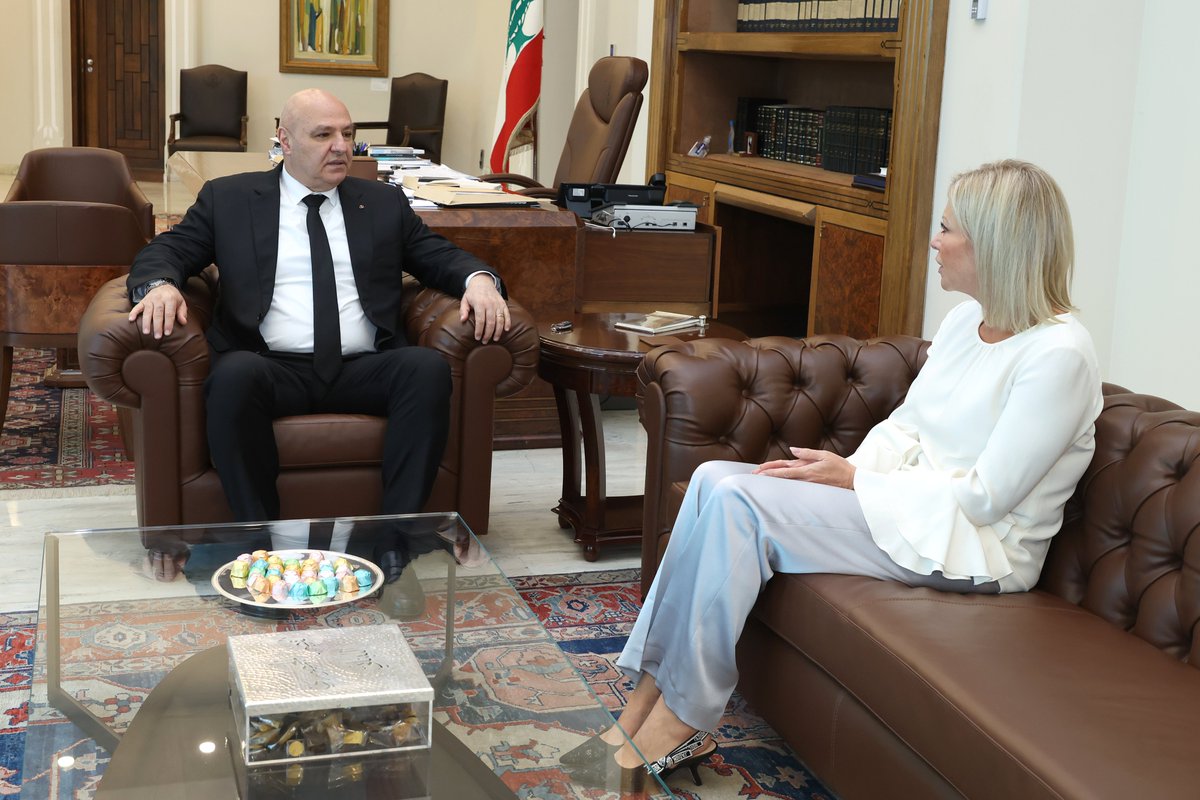 الرئيس عون اطّلع من المنسقة الخاصة للأمم المتحدة في لبنان، السيدة Jeanine Hennis-Plasschaert، على الاتصالات الجارية لمعالجة الأوضاع في لبنان، والدور الذي تقوم به الأمم المتحدة في هذا الإطار