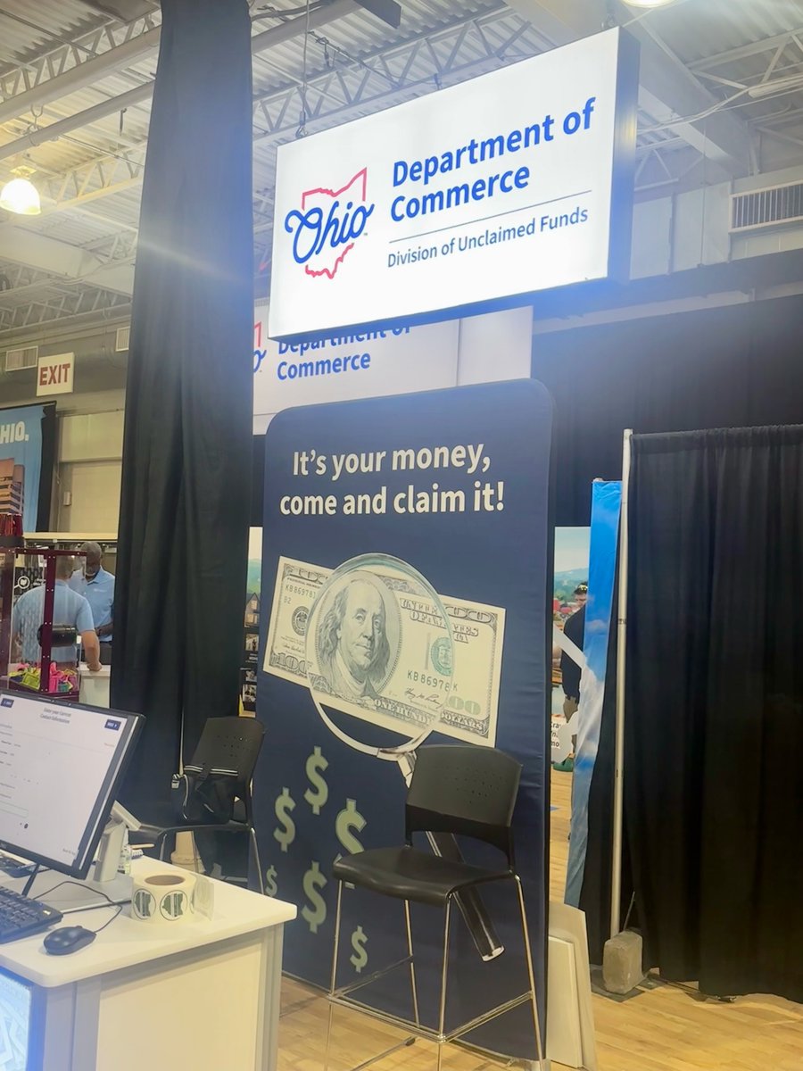 Claim Your Funds, via the <a href="/OhioCommerce/">Ohio Commerce</a> Booth at the <a href="/OhioStateFair/">Ohio State Fair</a> today!  The Fair wraps this Sunday. For more information, please click loom.ly/q8lwaos
#TeamOhio #OhioStatefair2025