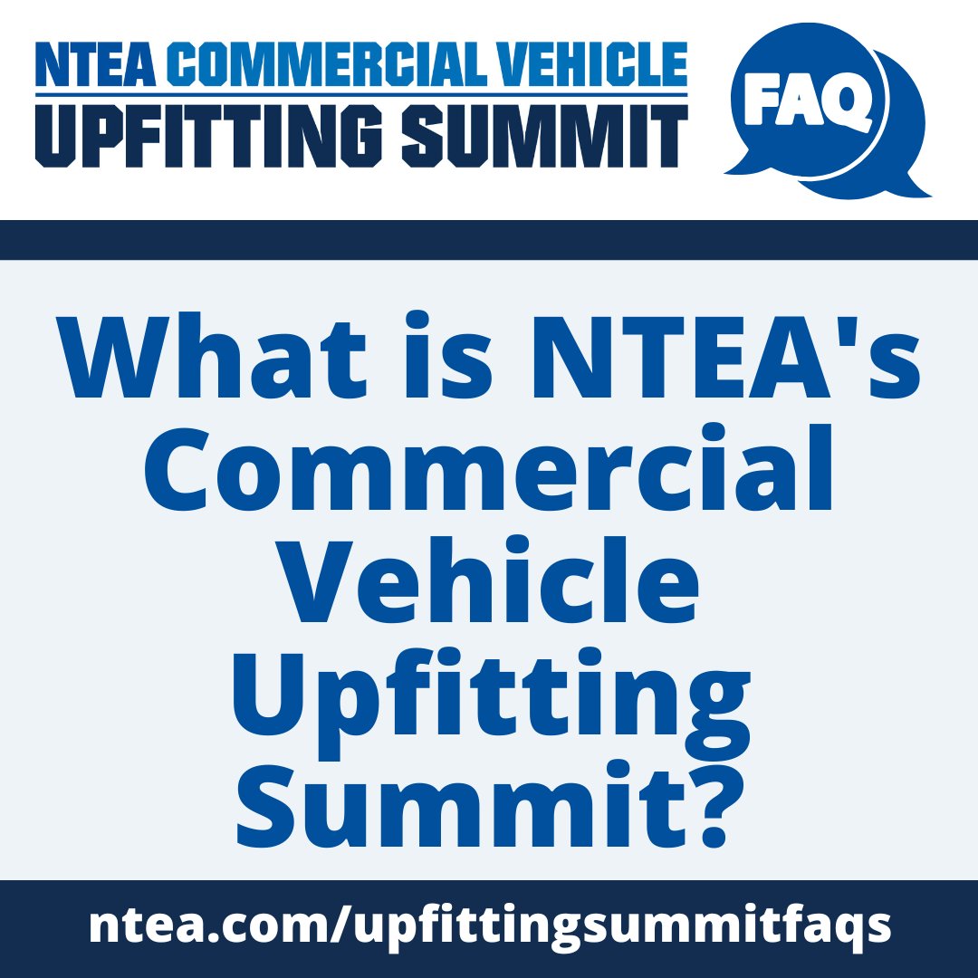 #FAQFriday: Commercial Vehicle Upfitting Summit offers the work truck industry technical community the opportunity to preview commercial vehicle updates + engage with OEM engineers on #upfitting issues. More FAQ:  ntea.com/events/commerc… #upfittingsummit #nteacvus #worktrucks