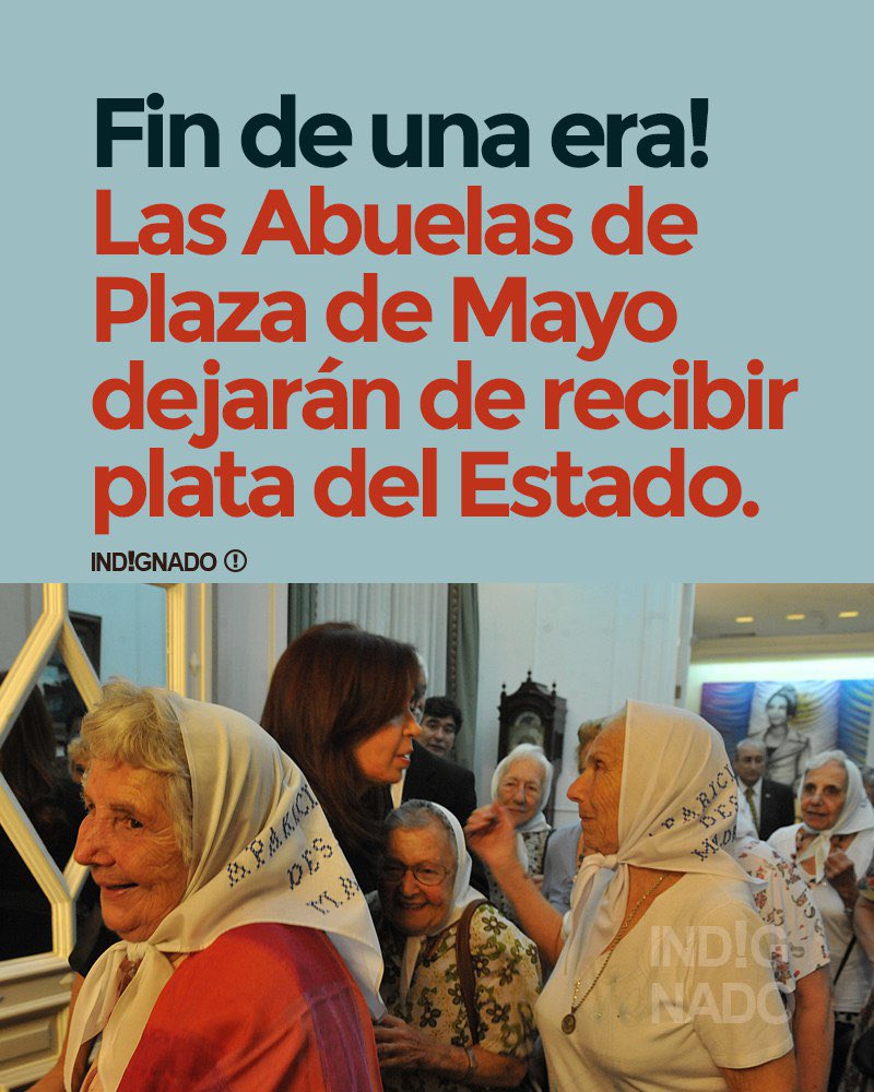 Estás a favor o en contra de financiar en curro de las Abuelas de Plaza de Mayo??