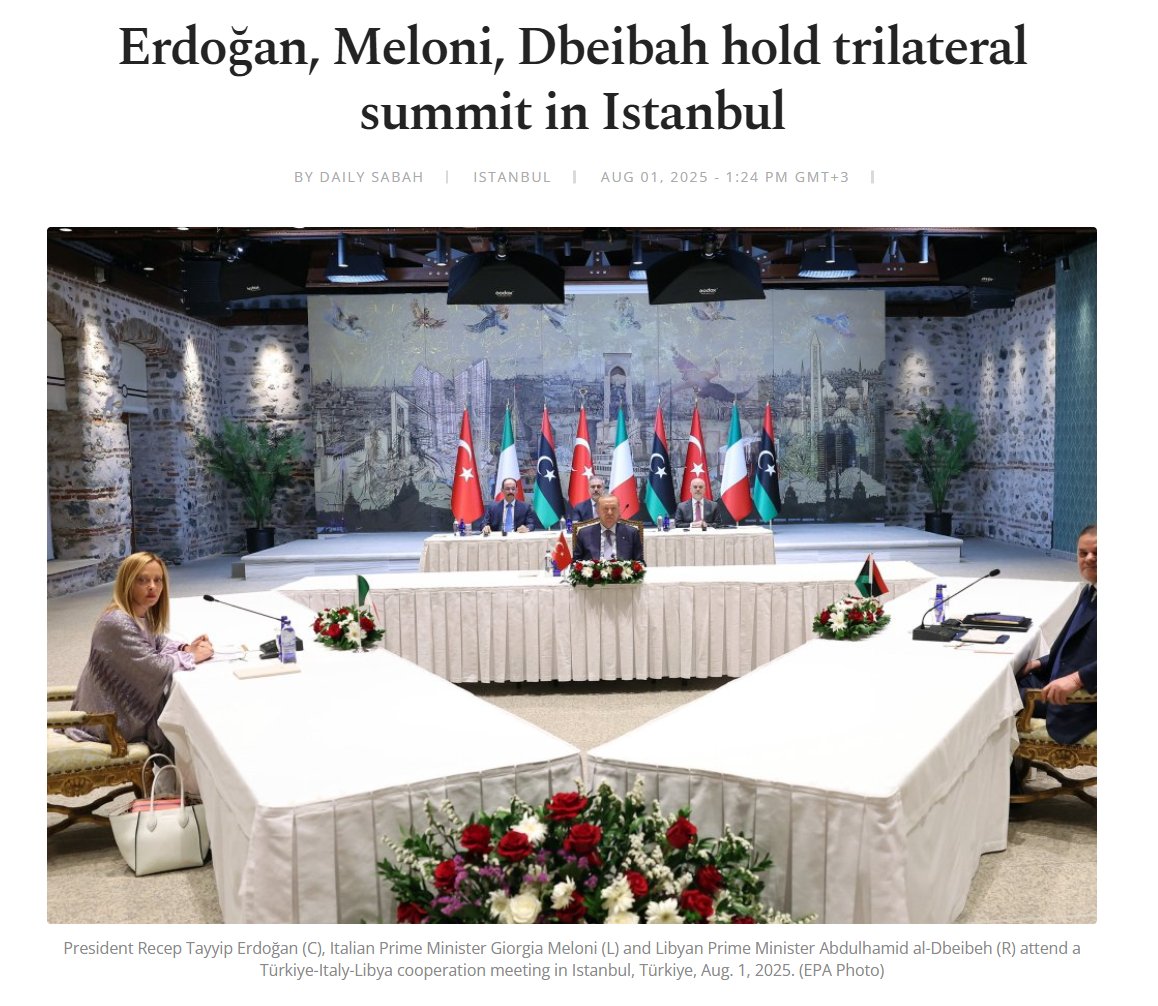 vizierreport's tweet photo. Today, a trilateral summit was held in Istanbul between Turkish President Recep Tayyip Erdoğan, Italian Prime Minister Giorgia Meloni, and Libyan Prime Minister Abdulhamid al-Dbeibah. The summit aims to enhance integration on migration, security, and support for Libya's stability. 

This deepening Eastern Mediterranean cooperation has been driven by an alignment of strategic interests among Italian and Turkish policymakers and leaders.

This is a theme that Vizier has been following closely. The Mediterranean has long been seen as a geopolitical cold zone, with geopolitical interests (and friction) largely focused on the Atlantic and Indo-Pacific. However, the Mediterranean is now becoming a geopolitical hot zone in its own right.