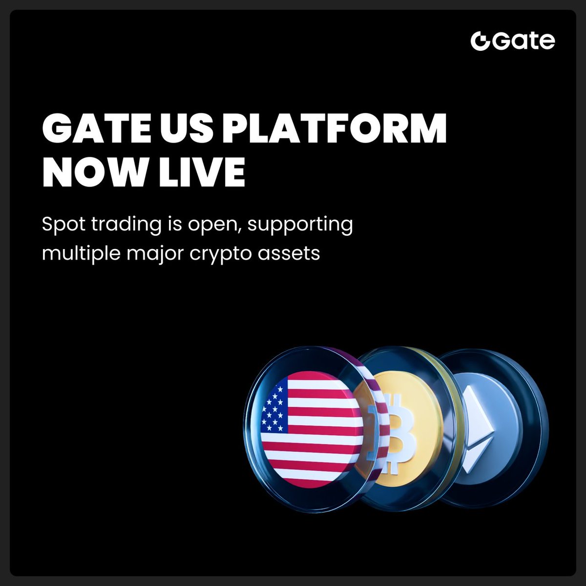 📢 Gate US, your new local gateway to the crypto world.
Spot trading is now open, giving you access to major crypto assets with the speed, security, and compliance you expect from Gate Group.

🌍 Built on Gate’s global infrastructure and risk control standards.
Tailored for our