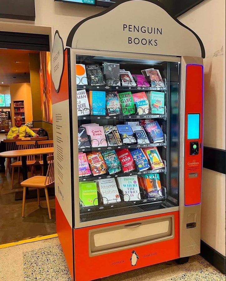 Every mall and airport should have a book vending machine like this