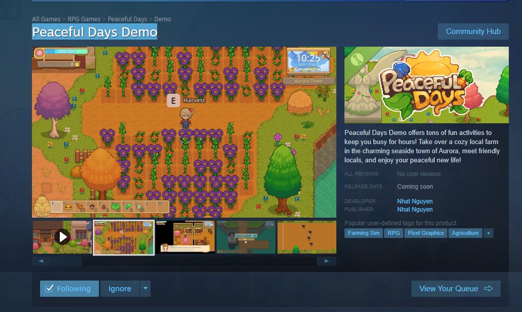 The store page for the demo is now public! 
Only 8 days left until the demo goes live!