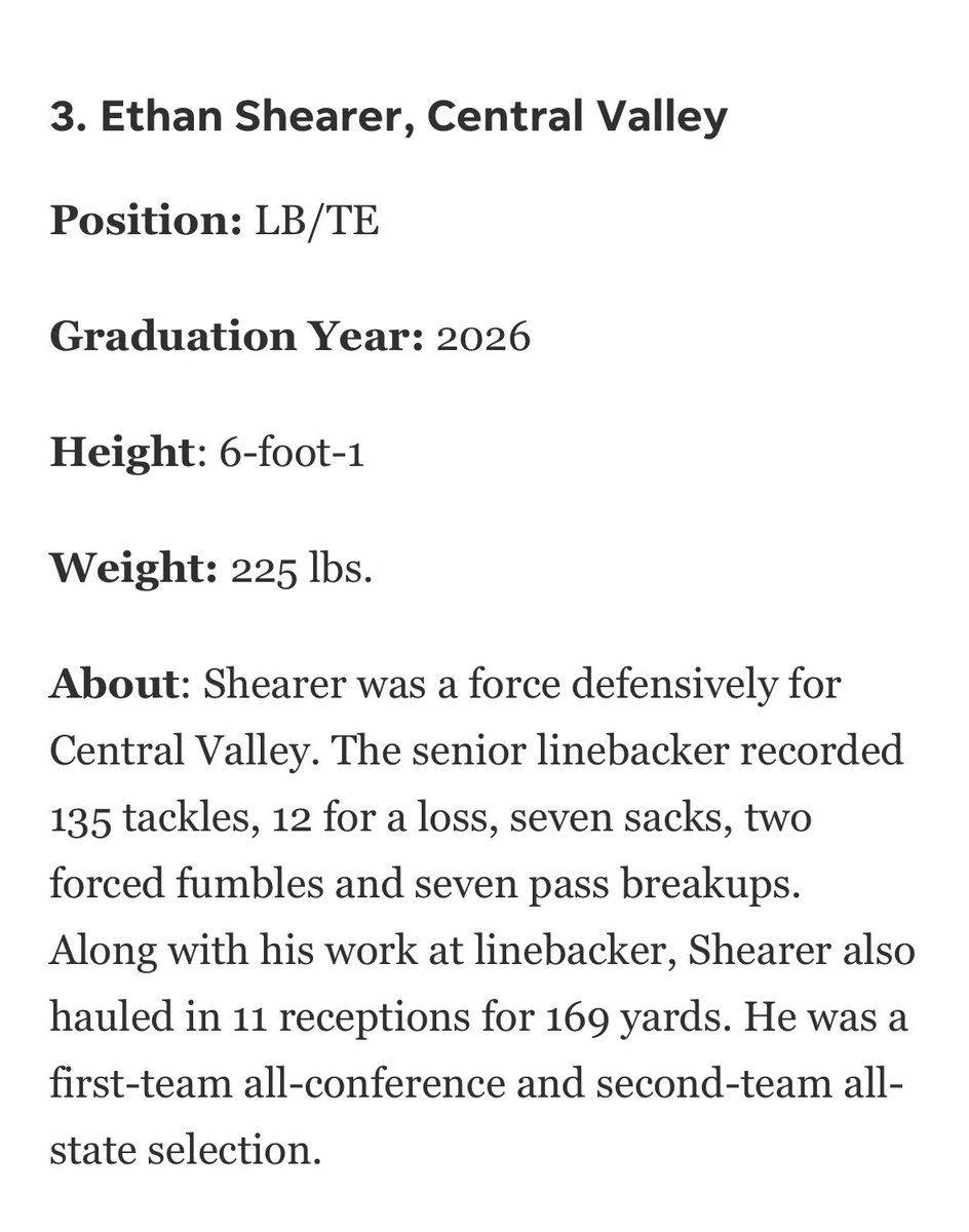 Ethan Shearer (@e_shearer1092) on Twitter photo Thank you <a href="/EthanMorrison26/">Ethan Morrison</a> and <a href="/bctimes/">Timesonline.com</a> for naming me #3 in the top 40 returning players in the Beaver Valley! Ready to prove it on Fridays. <a href="/cvqbclub/">Central Valley Quarterback Club-Warriors Football</a> <a href="/BCTScores/">The Times Sports</a> <a href="/wpialsportsnews/">WPIAL Sportsmen</a> <a href="/PA_TodaySports/">PA Today</a> <a href="/WPIAL_Insider/">WPIAL Insider</a> Thank you <a href="/EthanMorrison26/">Ethan Morrison</a> and <a href="/bctimes/">Timesonline.com</a> for naming me #3 in the top 40 returning players in the Beaver Valley! Ready to prove it on Fridays. <a href="/cvqbclub/">Central Valley Quarterback Club-Warriors Football</a> <a href="/BCTScores/">The Times Sports</a> <a href="/wpialsportsnews/">WPIAL Sportsmen</a> <a href="/PA_TodaySports/">PA Today</a> <a href="/WPIAL_Insider/">WPIAL Insider</a>