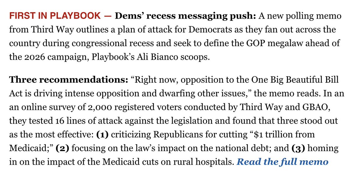 Kate deGruyter (@katedegruyter) on Twitter photo First in @PlaybookDC, new Third Way/GBAO polling on Democratic messaging to voters in the middle.
Read the full memo from <a href="/TWPolitical/">Third Way Politics</a>:
thirdway.org/memo/big-beaut… First in @PlaybookDC, new Third Way/GBAO polling on Democratic messaging to voters in the middle.
Read the full memo from <a href="/TWPolitical/">Third Way Politics</a>:
thirdway.org/memo/big-beaut…
