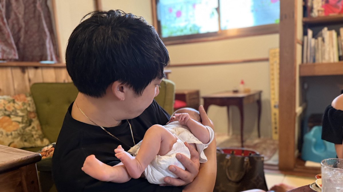 My best friend who helped name my daughter finally met her.