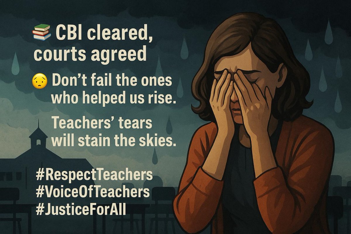 Sanjib24365's tweet photo. #SaveUntaintedTeachersWbssc2016 
CBI says we’re clean and right,
So why are we removed from sight?
@EduMinOfIndia @rashtrapatibhvn 
@RahulGandhi @LabourMinistry @MLJ_GoI @PMOIndia @raghav_chadha @UNHumanRights @hrw @Swamy39 @ArvindKejriwal @the_hindu @aajtak @INCIndia @ZeeNews https://t.co/QabariWJsN