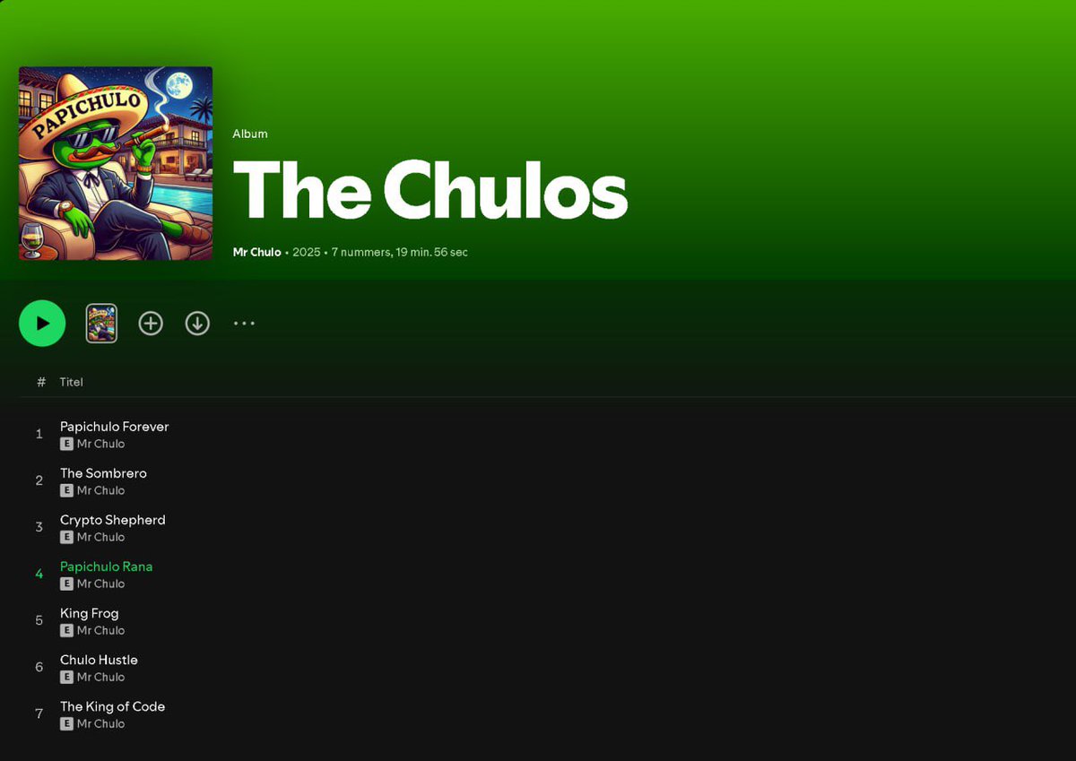 Papichulo First Album: The Chulos 
Is Available! Enjoy! 🎶😎🚀

open.spotify.com/album/0JOkrej9…