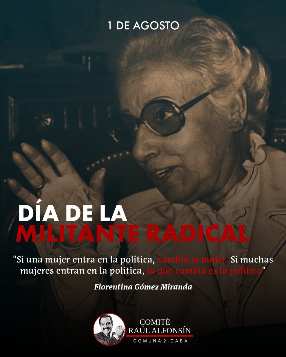 🇵🇱 DÍA DE LA MILITANTE RADICAL

Feliz día a todas las correligionarias que militan con compromiso y convicción por una Argentina más justa, igualitaria y democrática.

¡Adelante, correligionarias!