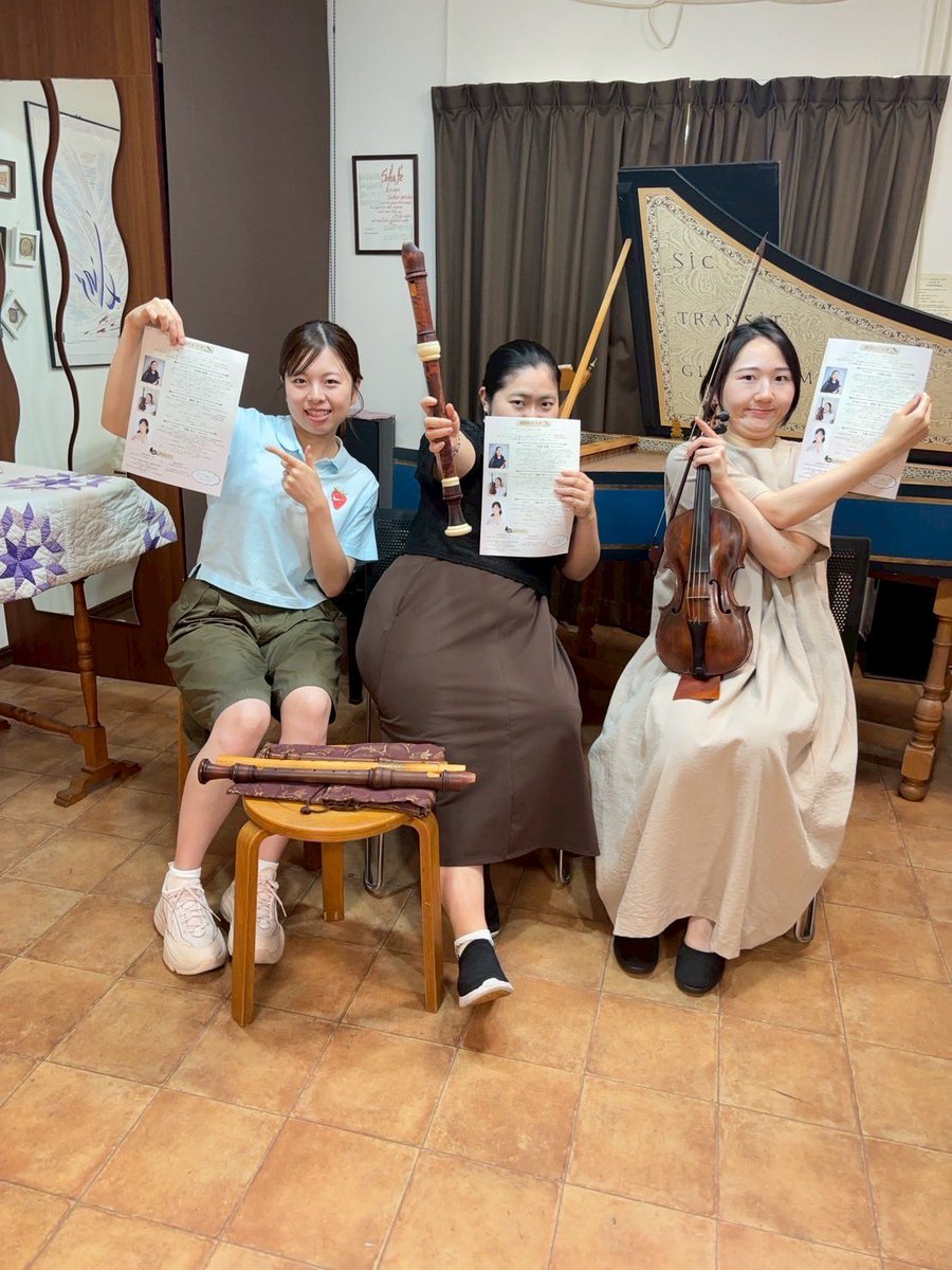 こちらの公演、迫ってきました〜🍑
大阪は8/3、東京は8/5です。是非！
もりもりもりなプログラムをご用意してお待ちしております🌻
#古楽 #コンサート #トリオ 

ご予約はフォーム、または出演者まで◇
🔗docs.google.com/forms/d/e/1FAI…