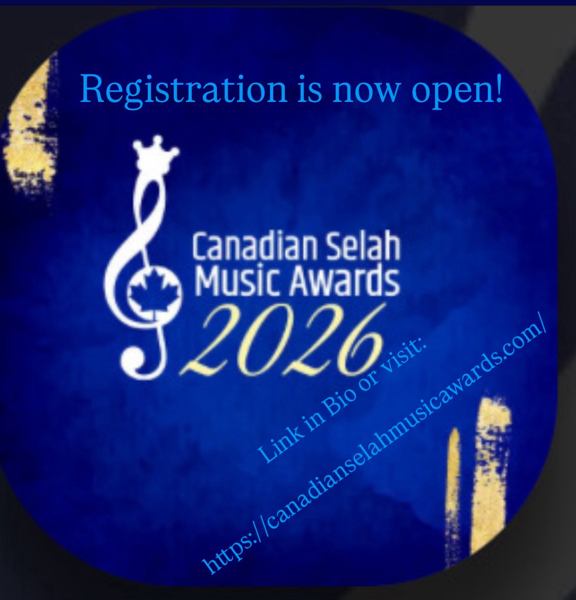 ElioAlcindor's tweet image. Registration is now OPEN for submissions to the 2026 Canadian Selah Music Awards (CSMA)! Submitting your entry is completely FREE.

Click the link below or visit our website to register. 
Link: canadianselahmusicawards.com/csma-2026/
.
#csma #csma2026 #canadianselahmusicawards  #awards #premios