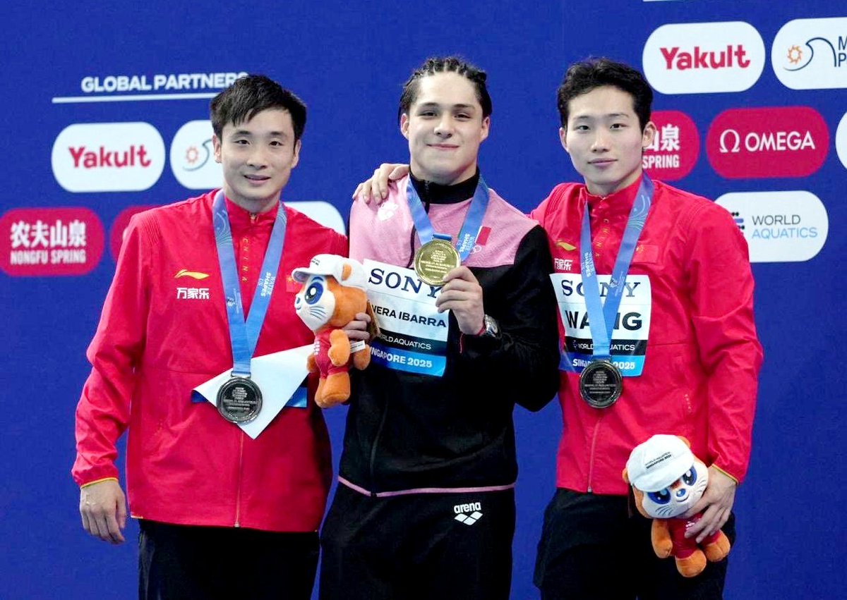 MLosAngeles2028's tweet image. Osmar Olvera 🇲🇽 se despide de este Mundial 🇸🇬 con 4 medallas 🥇x1 🥈x3