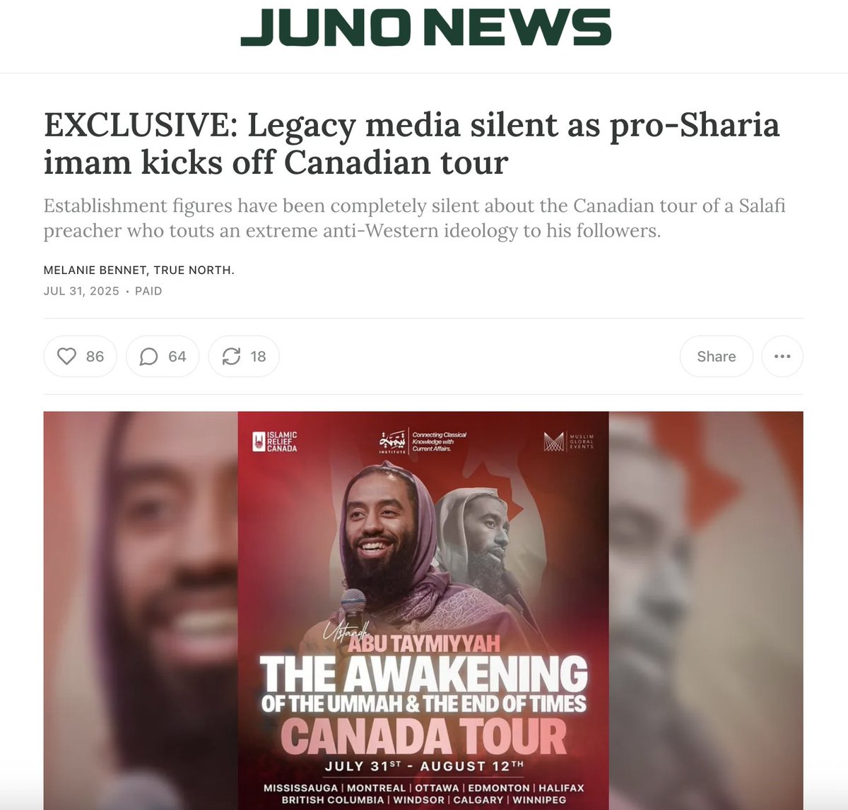 And just in case there was any doubt the CBC is engaging in unbridled ideological activism rooted in anti-Christian bigotry, note the total lack of interest in this story:

junonews.com/p/exclusive-le…
