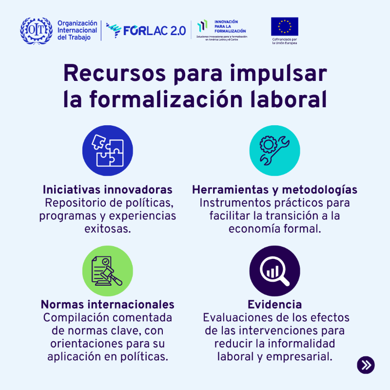 OITAmericas's tweet photo. 💡 ¿Cómo se está enfrentando la informalidad laboral en América Latina y el Caribe?
El nuevo Toolkit para la Formalización de la OIT reúne experiencias concretas, evidencia y recursos en un solo espacio interactivo. 🔗https://t.co/1ZCYAkIk5R
#FORLAC2 #SolucionesInnovadoras
