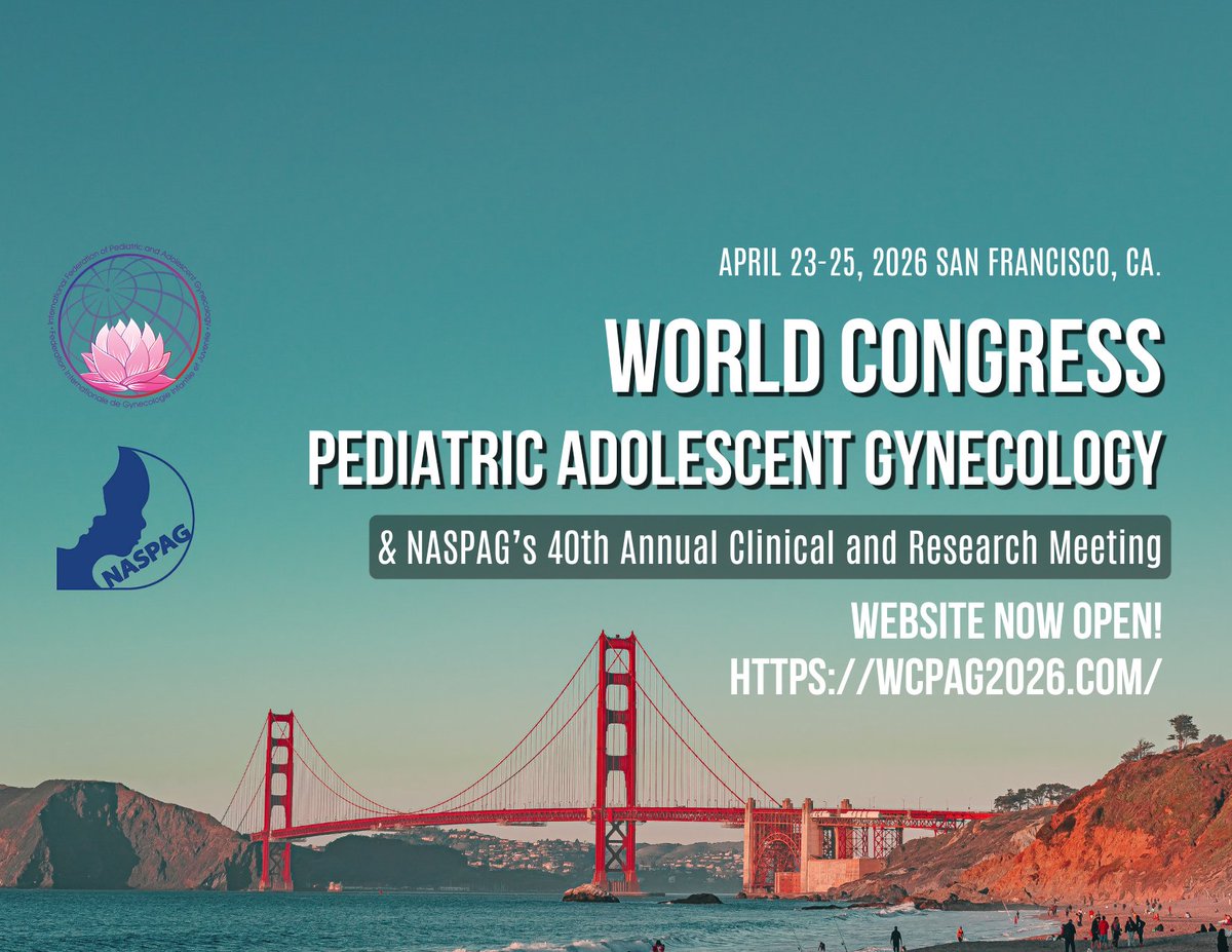 Time to get excited! Website for the 2026 World Congress of Pediatric Adolescent Gynecology and NASPAG's 40th ACRM is up and running! Check it out as new information is added!

wcpag2026.com

See you in San Francisco son!

#figij #wcpag2026 #naspagacrm2026