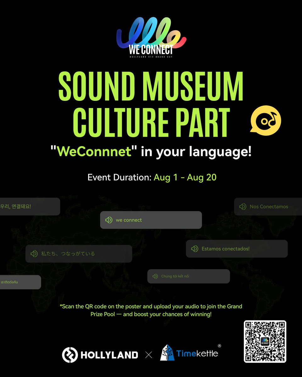 Timekettle (@timekettletech) on Twitter photo 🌍 “WeConnect” Voices Challenge is LIVE! 🔊
Join us & <a href="/Hollylandtech/">Hollylandtechnology</a> to build a global soundscape — where every voice, every language, and every connection counts. 💬🌐
Say “We Connect” in your language and become part of a worldwide chorus of unity.
✨ 2 ways to join the 🌍 “WeConnect” Voices Challenge is LIVE! 🔊
Join us & <a href="/Hollylandtech/">Hollylandtechnology</a> to build a global soundscape — where every voice, every language, and every connection counts. 💬🌐
Say “We Connect” in your language and become part of a worldwide chorus of unity.
✨ 2 ways to join the