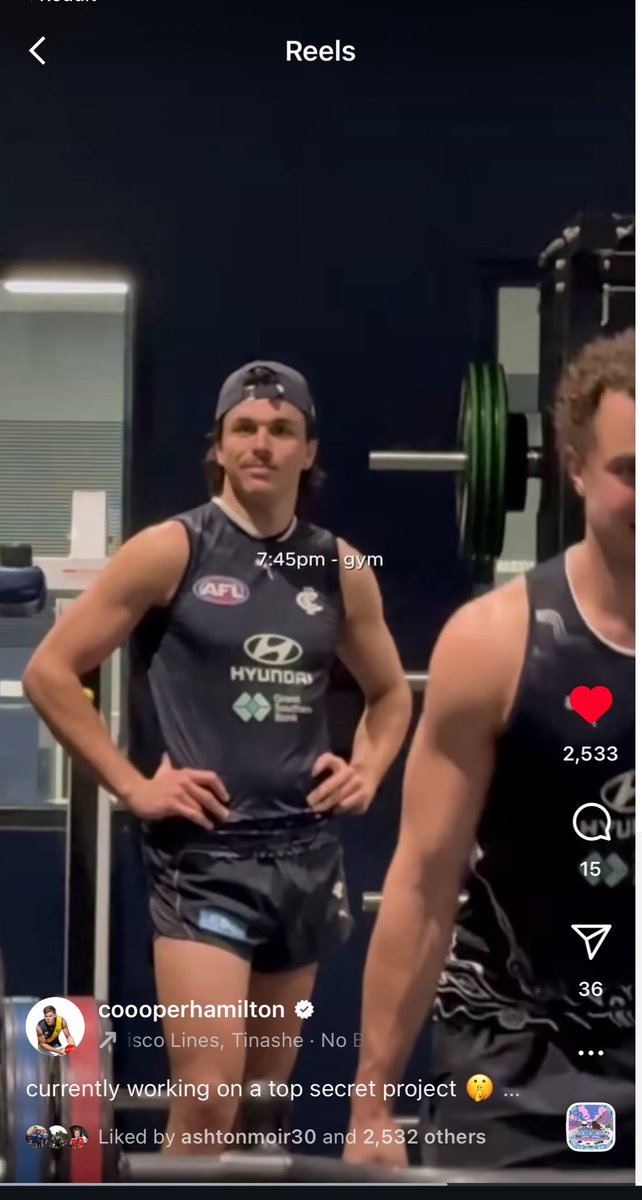 Elijah Hollands sighting in the background of Cooper Hamilton’s latest video. Looks like he’s training with the VFL side #baggers